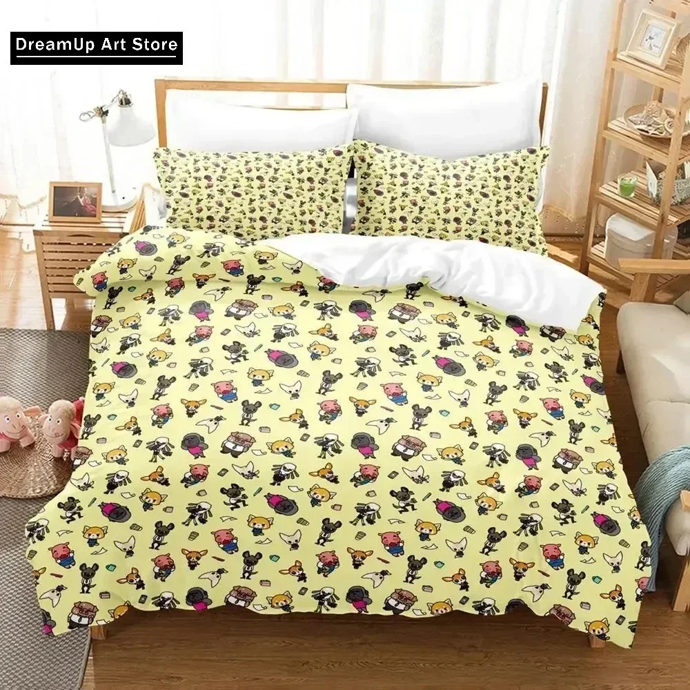 

3D Print Cartoons Aggretsuko Bedding Set Cute Quilt Cover Bed Cover With Pillowcase Twin Single Queen King Size Boys Adult Home