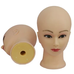 Female Bald Mannequin Head With Clamp For Wig Making Hat Display Cosmetology Manikin Head Makeup Practice Training Head