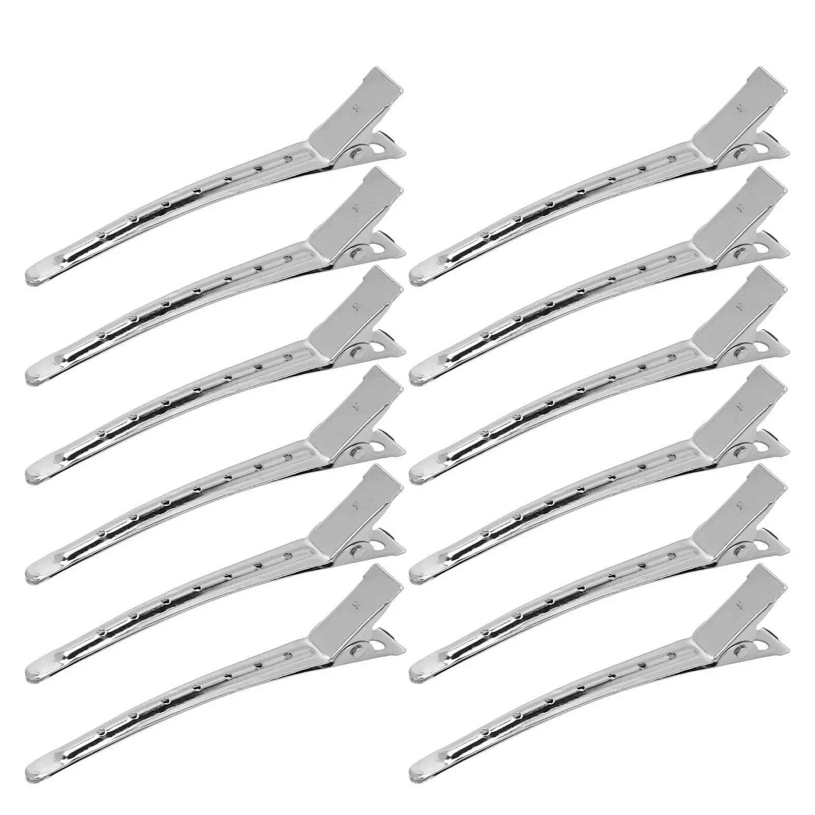 

12PCS Professional Duckbill Hair Clips - Stainless Steel Sectioning Tools for Salon & Home Styling