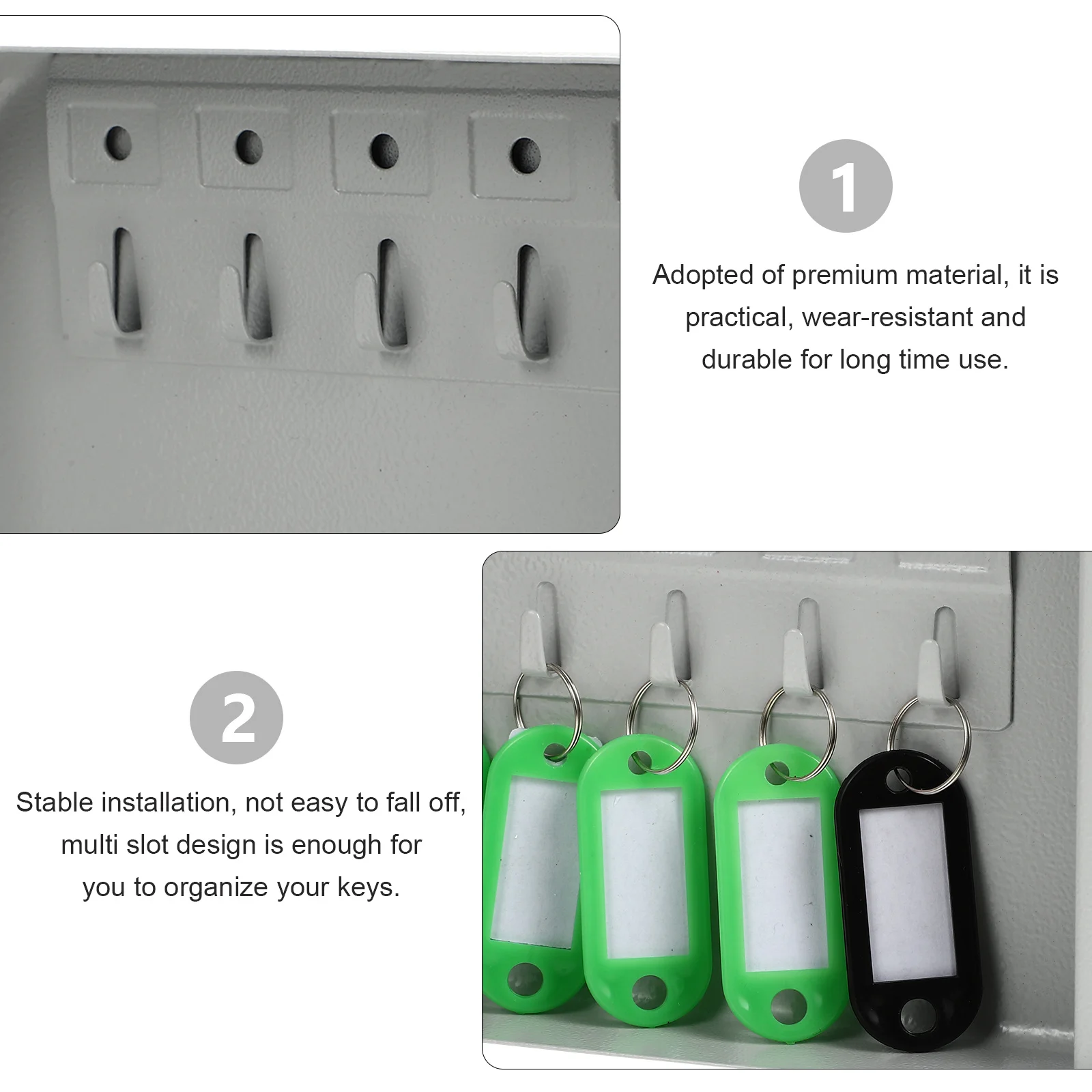 خزانة أمان فولاذية بحجم صغير، صندوق إدارة المفاتيح مثبت على الحائط، تصميم عملي متعدد الفتحات ومقاوم للاهتراء