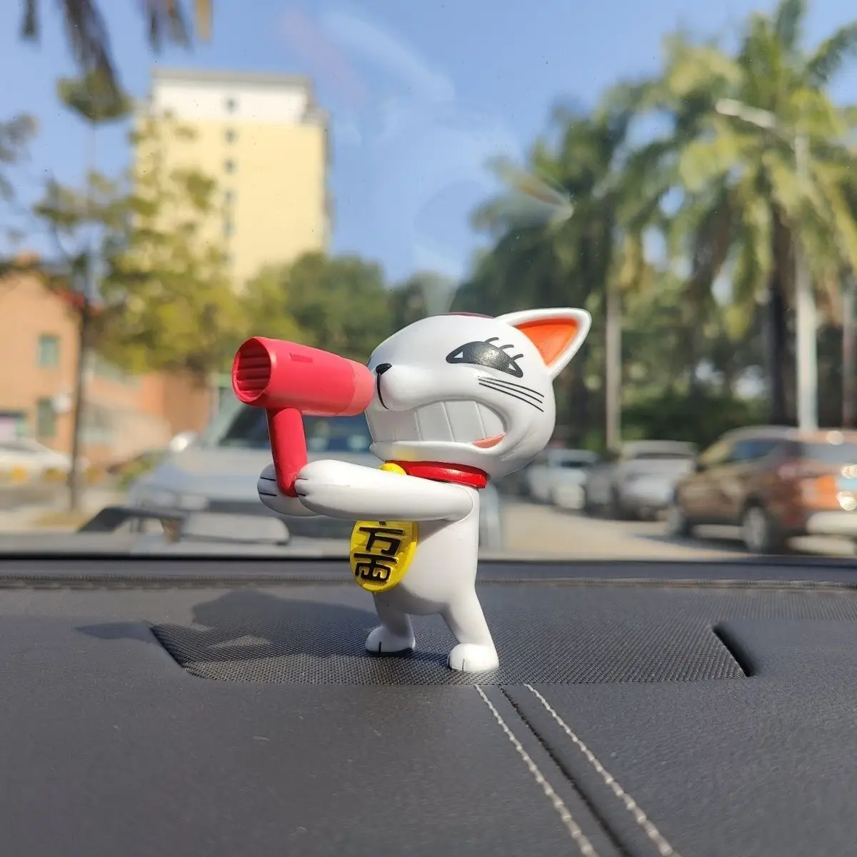 Anime figure Turbo Granny figure Okarun cute Hairdryer Styling Action Figure Lucky Cat Model Car ornament toy Anime Gift