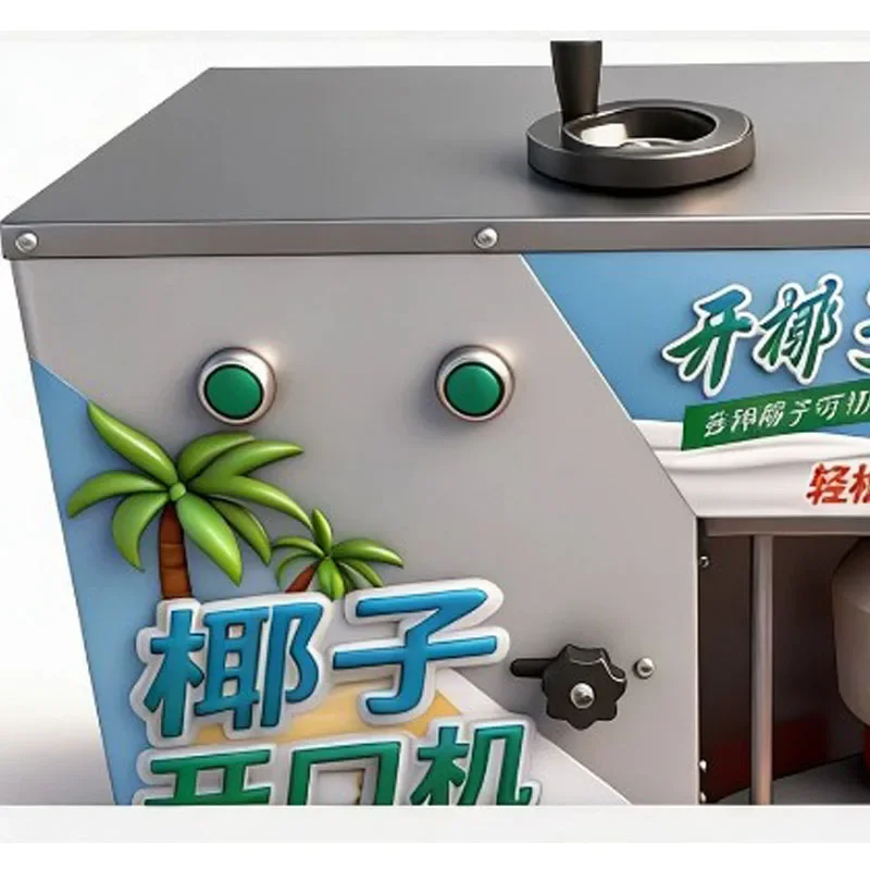 Stainless Steel Automatic Coconut Opening Machine Adjustable Cutting Head Commercial Electric Coconut Cutter For Drink Shop