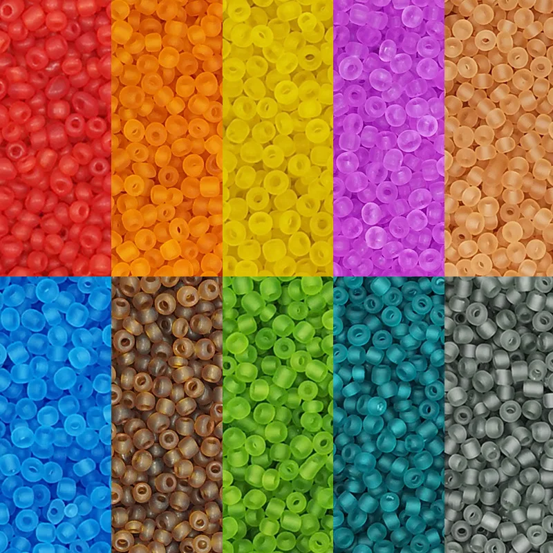 New Frosted Rice Beads 3mm Stained Glass Spaced Matte Rice Beads Bracelet DIY Clothing Accessories Materials