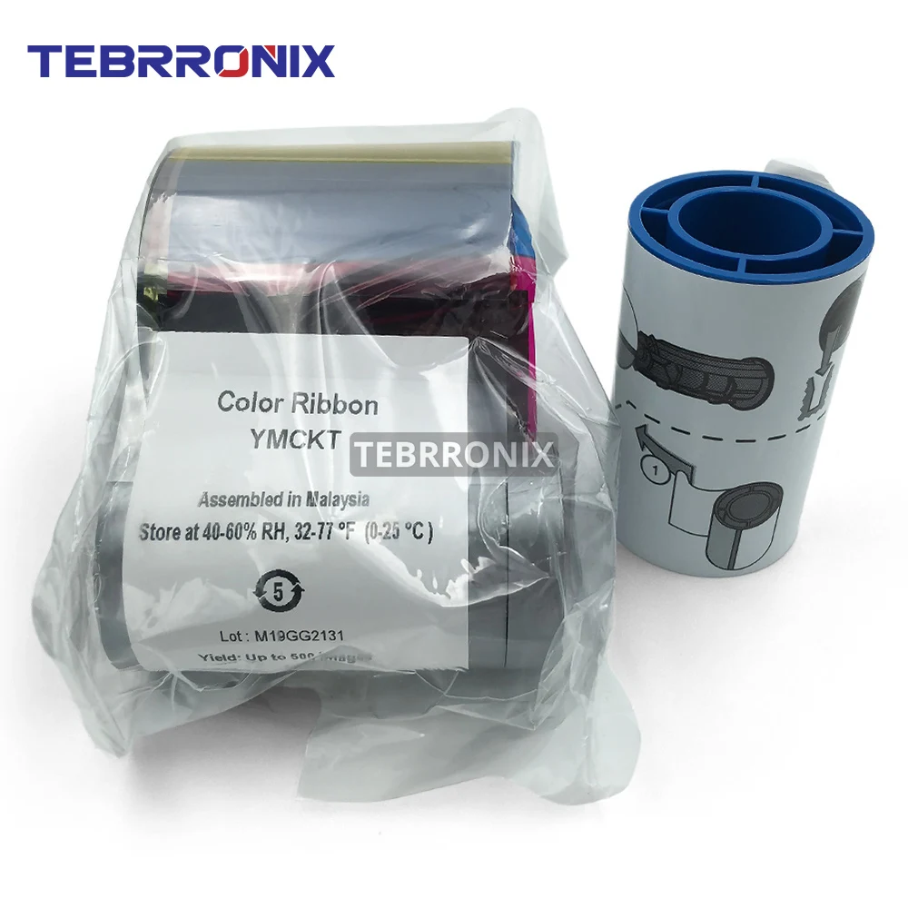 534000-003 New Original Datacard YMCKT Color Ribbon for SP35 SP35Plus SP55 SP55Plus SP75 SP75Plus Card Printer 500 Prints/Roll