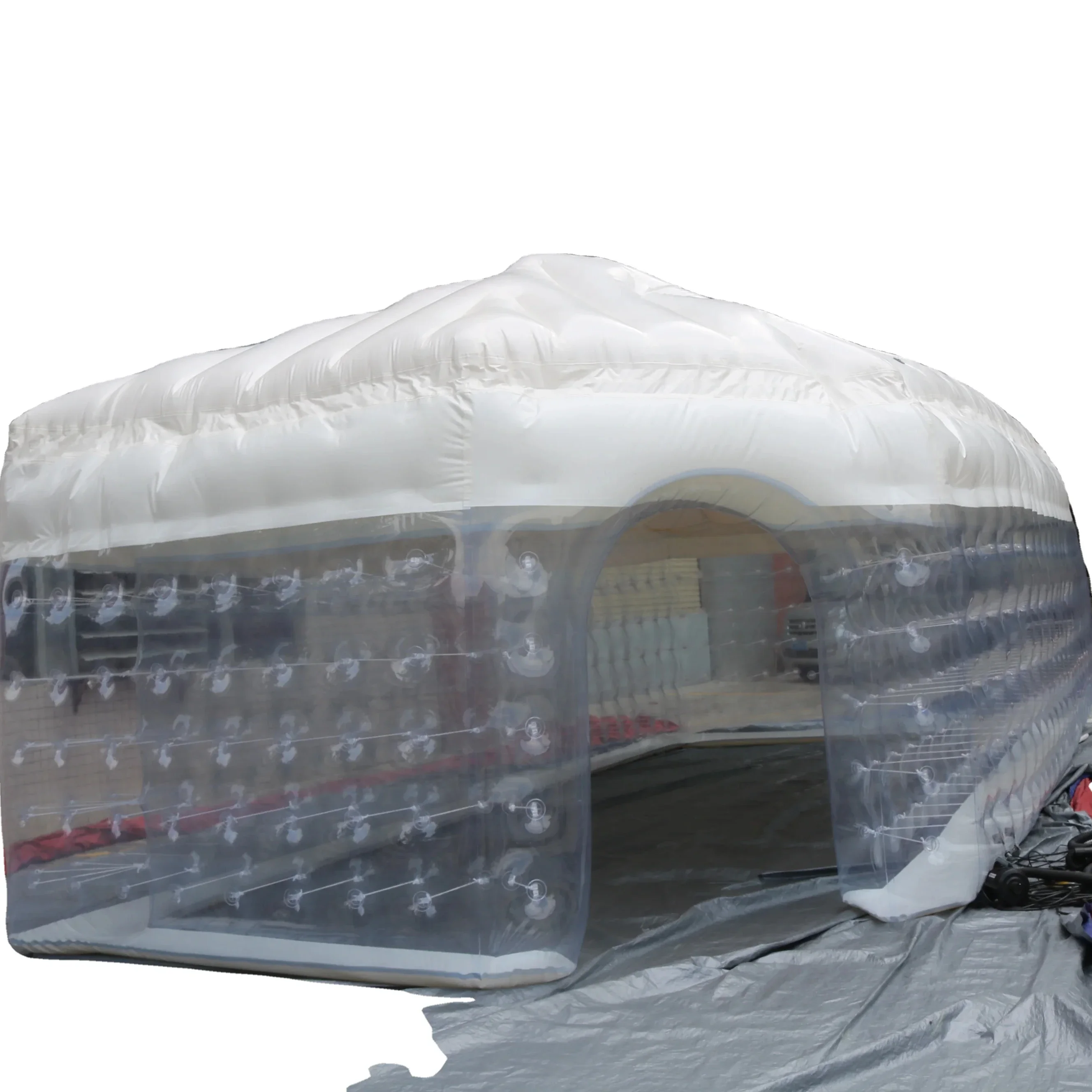 Factory price Custom Logo high quality air tight transparent white Swimming pool shade cube inflatable tent