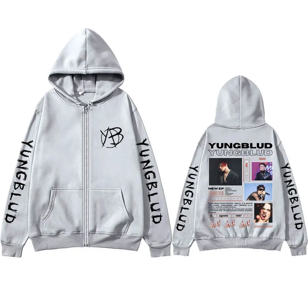 Yungblud Music Album Weird Zipper Hoodie Men Women Alternative Rock Zip Up Jacket Men's Hip Hop Oversized Zip Up Sweatshirts
