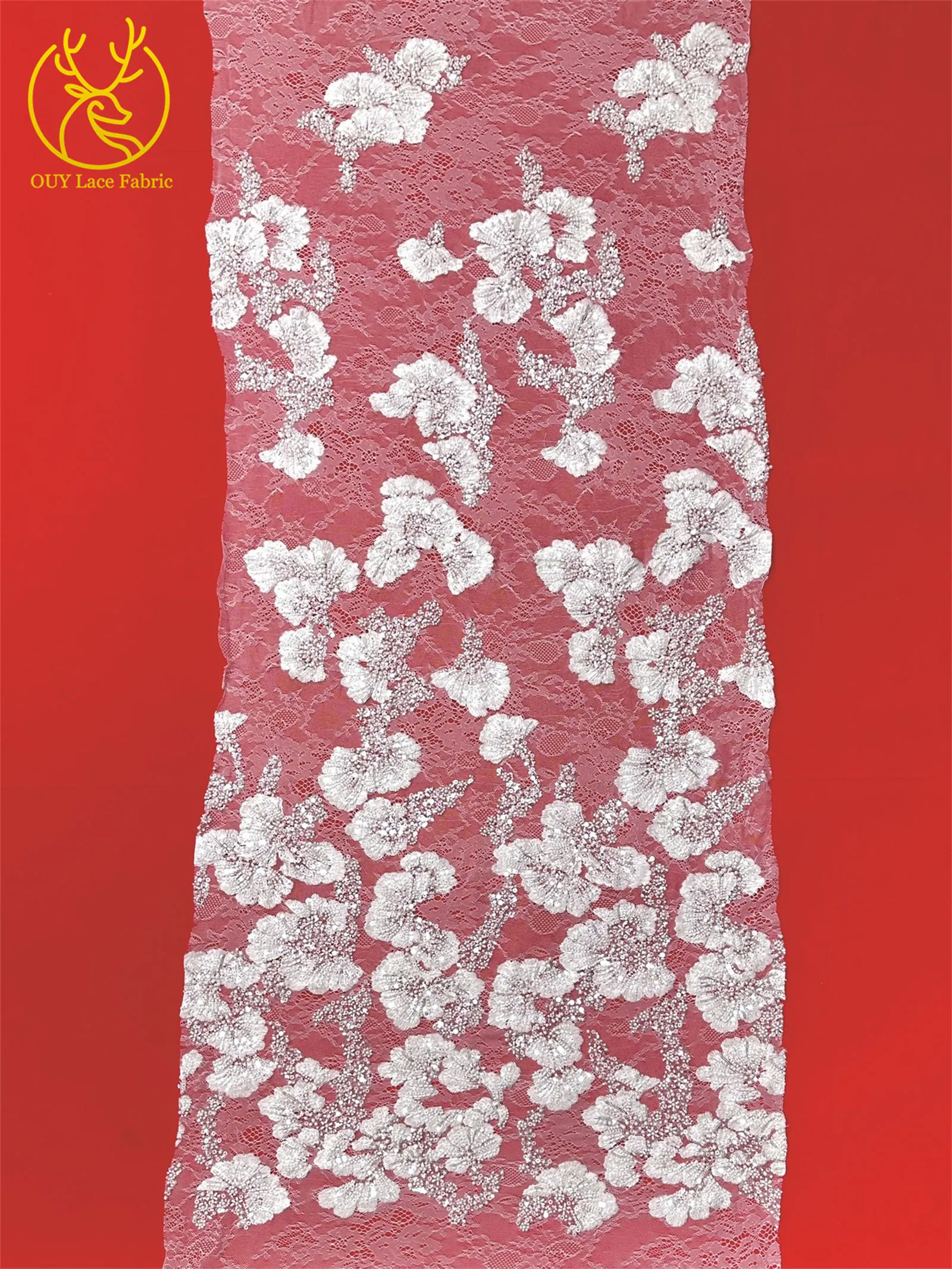 2026 Afrikanischer Bräutigam Bestickter Spitzenstoff Hochwertige Französische Pailletten-Spitze 5 Yards Marineblau Perlenbesetzter Spitzenstoff für Party-Hochzeitskleider – Detail 6