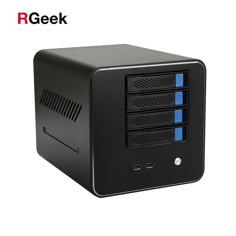 RGeek NAS 4 Bay Storage Server NAS Case Aluminum Alloy with Hot Swap Network Enclosure Server Chassis
