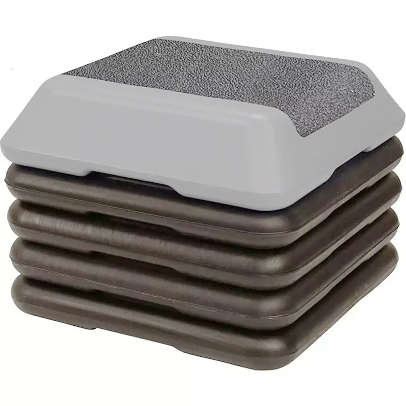 16x16 Inch Aerobic Step Platform with 4 Risers Portable Home Fitness Step Board