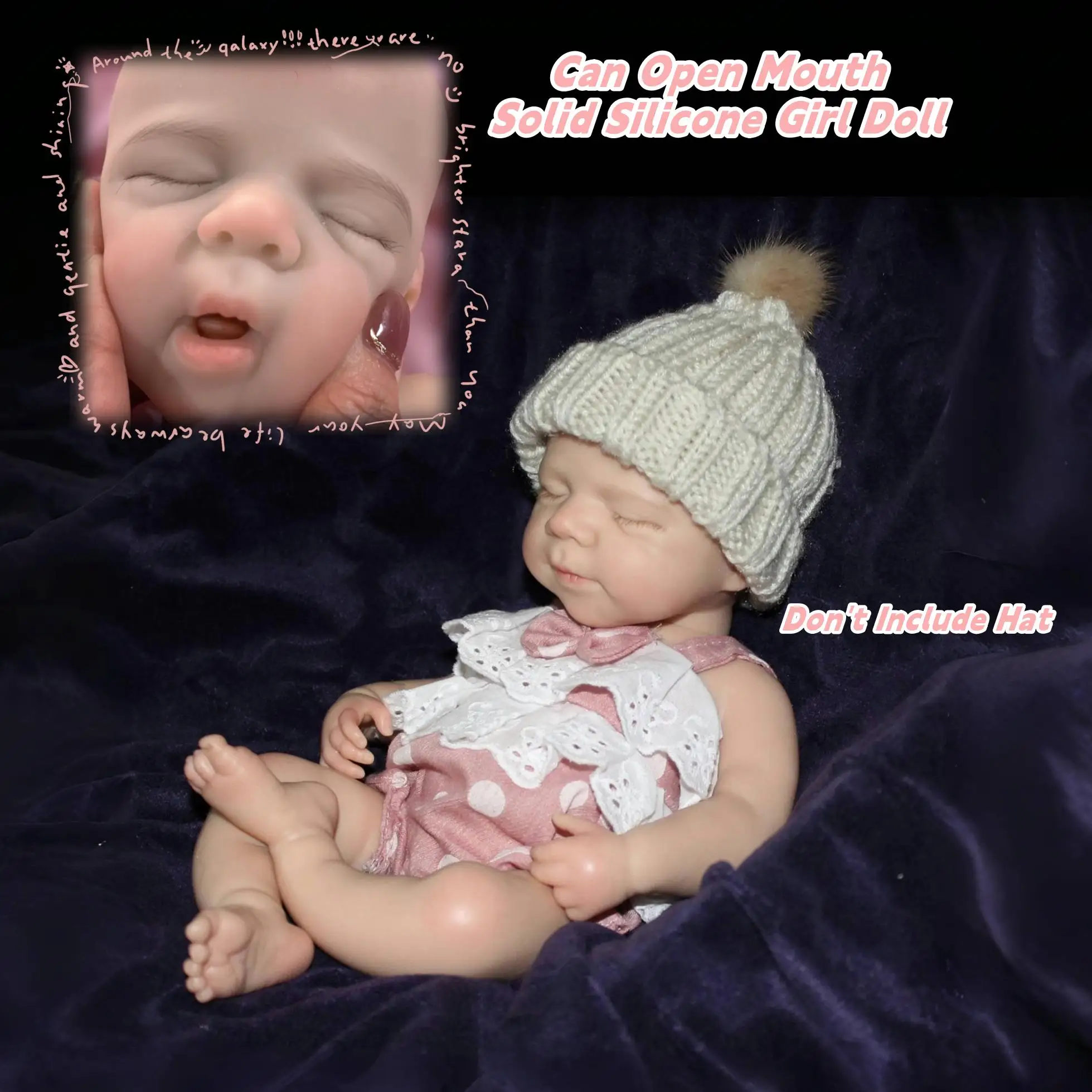 

13Inch Cute Can Open Mouth Pascale Silicone Girl Doll With Painted Bald And Skin Lifelike bebé Reborn Doll silicona For Kids'Toy