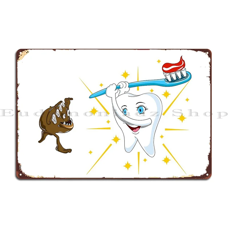 Dental Assistant Tooth Fairy Fight Against Tooth Decay Metal Signs Plaques Printed Club Bar Wall Cave Tin Sign Poster