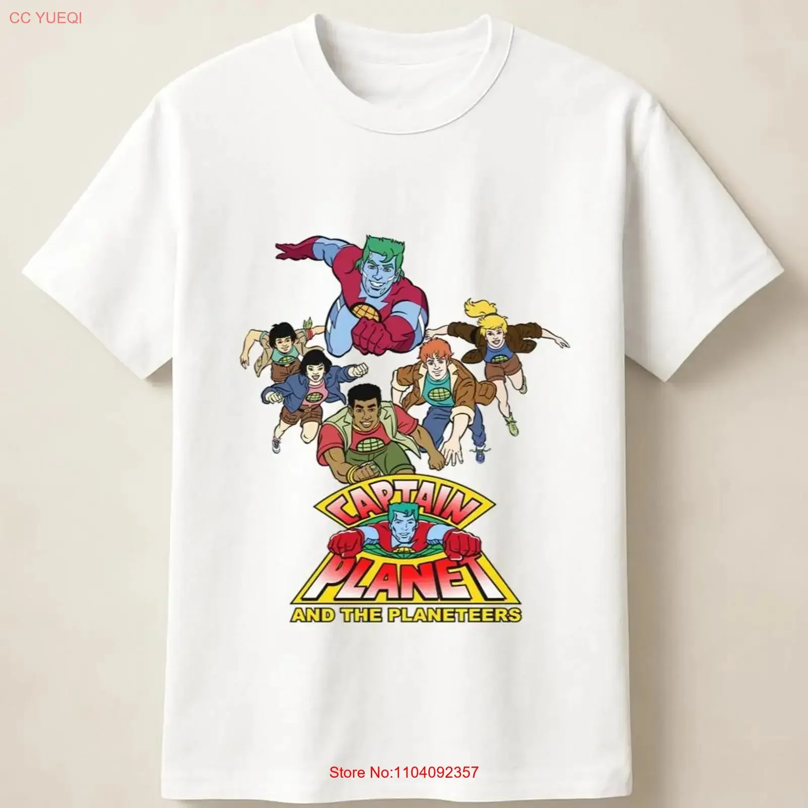 Eco Hero Cartoon Team Flying Environmental Action Scene T Shirt vintage Washed Breathable Stylish Top For Everyday Wear