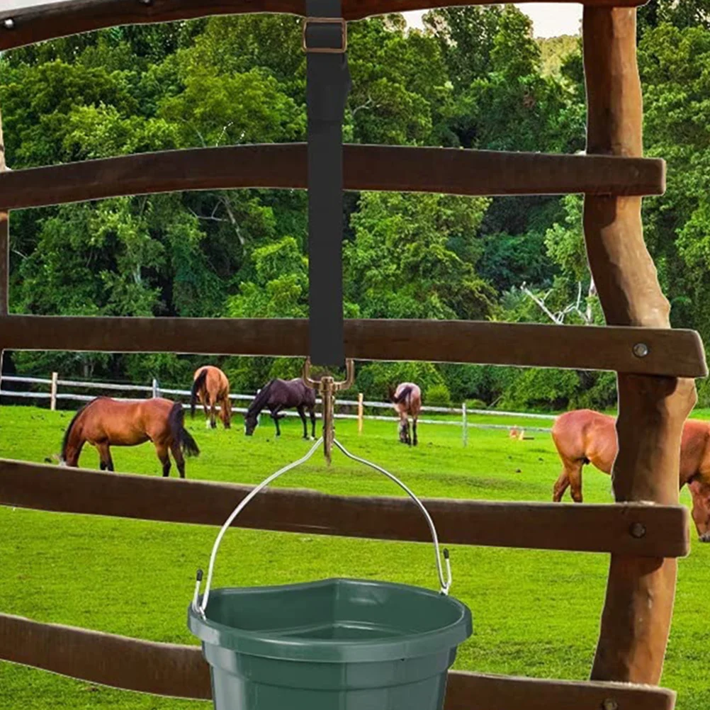 

3pcs Adjustable Nylon Straps for Horse Trailer Professional Bucket Strap Feeder Hanger Bucket Durable Reusable Pet Supplies