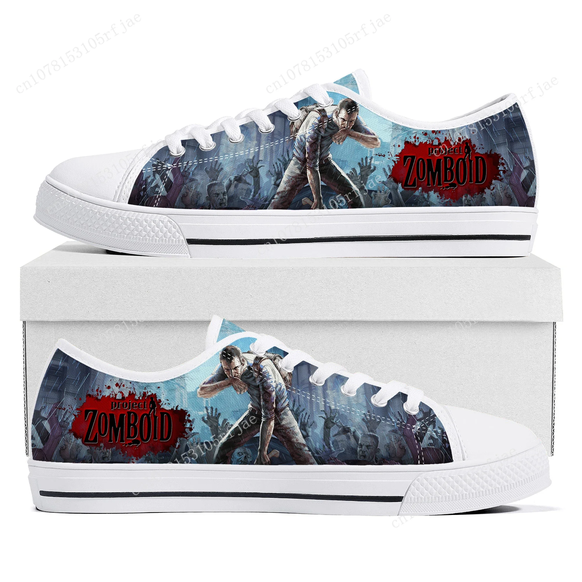 

Project Zomboid Low Top Sneakers Cartoon Game Womens Mens Teenager High Quality Fashion Canvas Sneaker Couple Custom Built Shoes