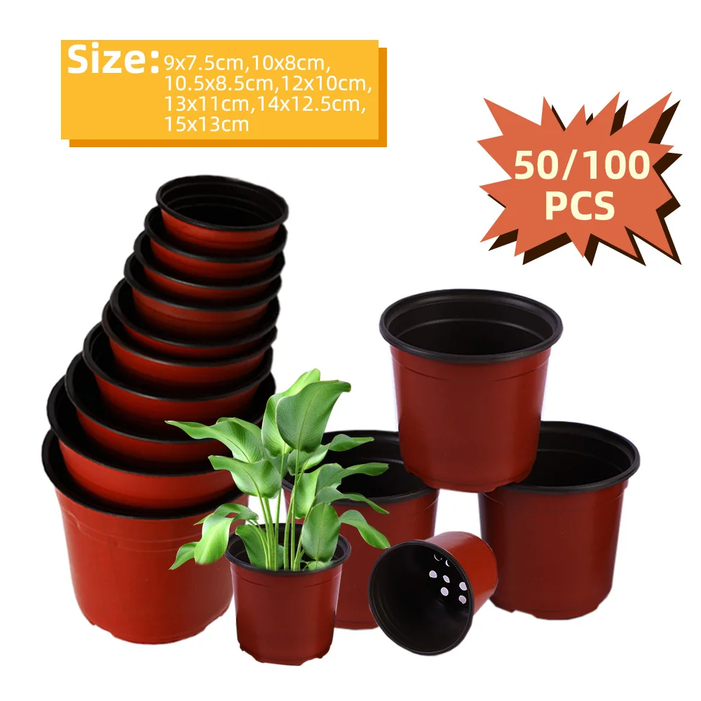 7 Size Plastic Nursery Flowers Pots Nutrition Grow Bowl Seedling Tray for Garden Desktop Potted Nursery Transplant Container Box