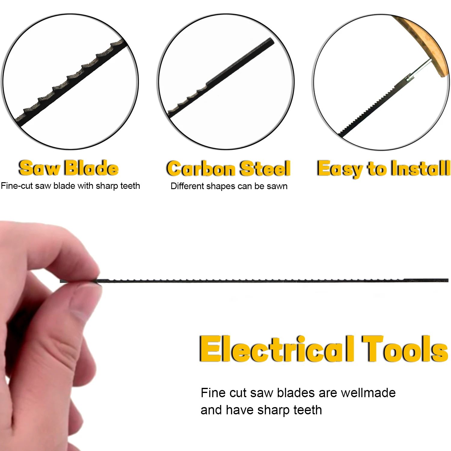 Plain End Scroll Saw Blade Set （12 TPI, 1~40PCS）5 Inch Fit for 5 Inch Scroll Saw