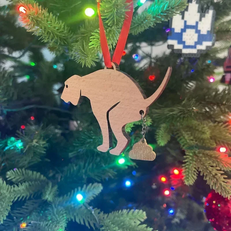 Рождественская елка, деревянная собака, украшение, забавный кулон, уличный газон, сад, двор, украшение для дома