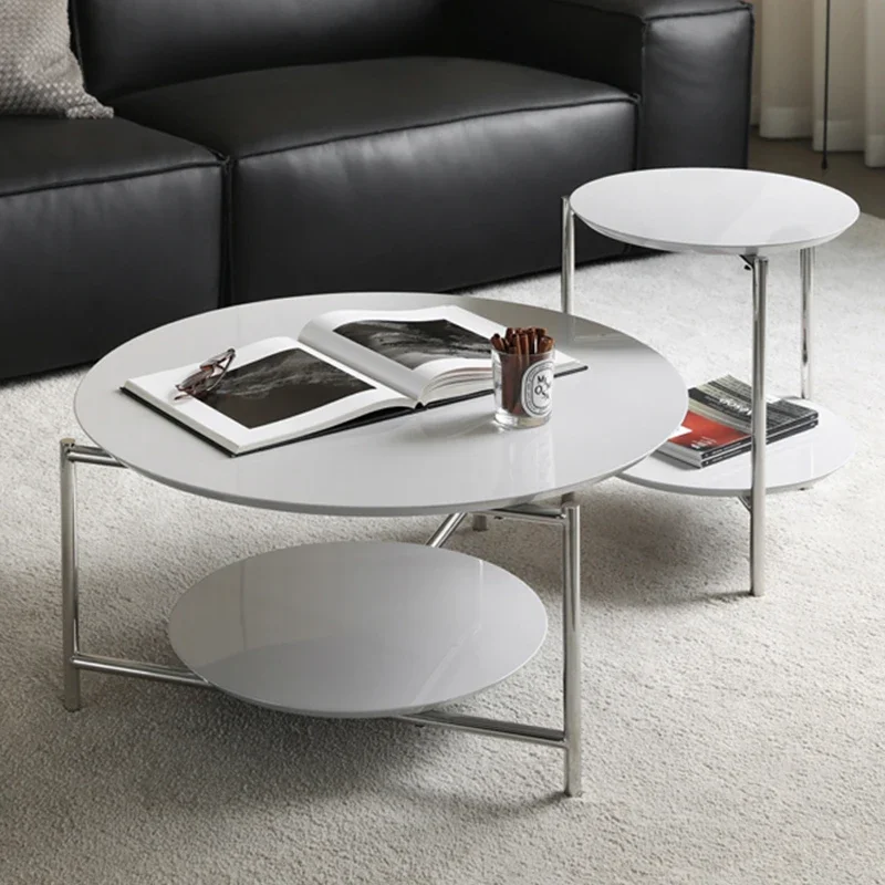 Home Simple Design Coffee Table Storage Minimalist Metal Multi Function White Coffee Table Clear Neubles De Salon Home Furniture