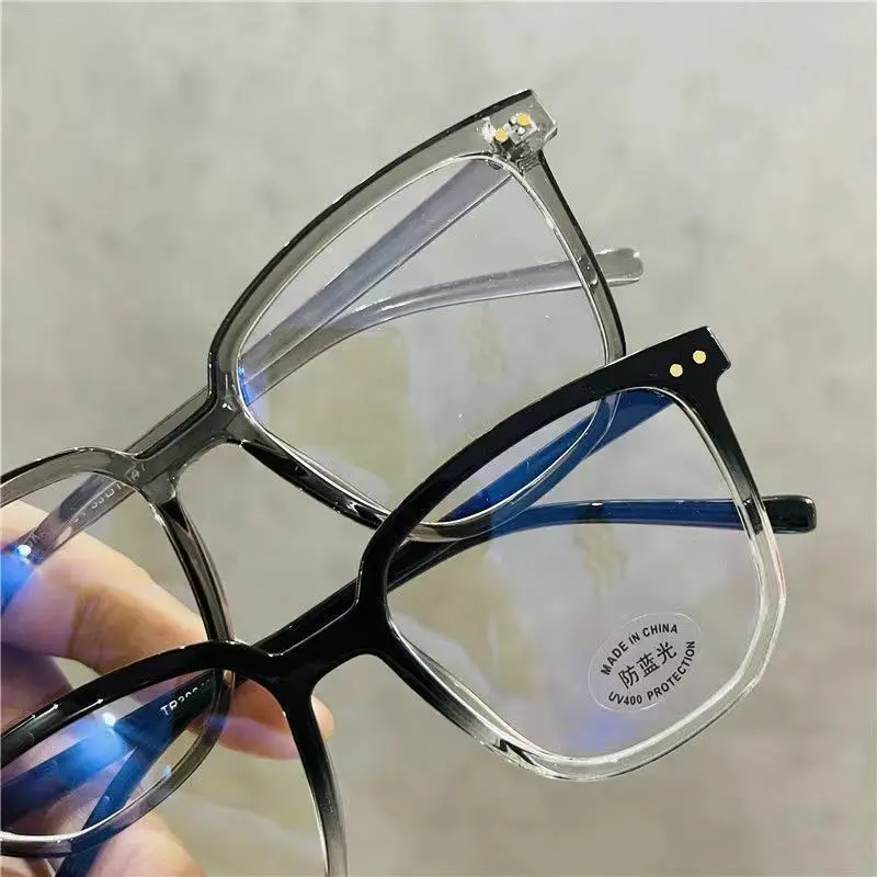 

Cycling Myopia Glasses Gradient Black Anti Blue Light Eyewear Female Student Large Frame Thin Optical Eyeglasses 0-1.0 To -4.0