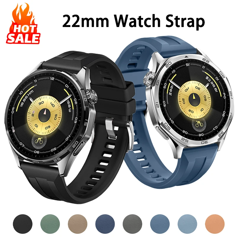 

Official 22mm Strap For HUAWEI WATCH GT 6 5 4 46mm/Watch 4 5 Pro/WATCH GT 6 5 3 2 Pro 46 mm Composite Silicone Band Bracelet