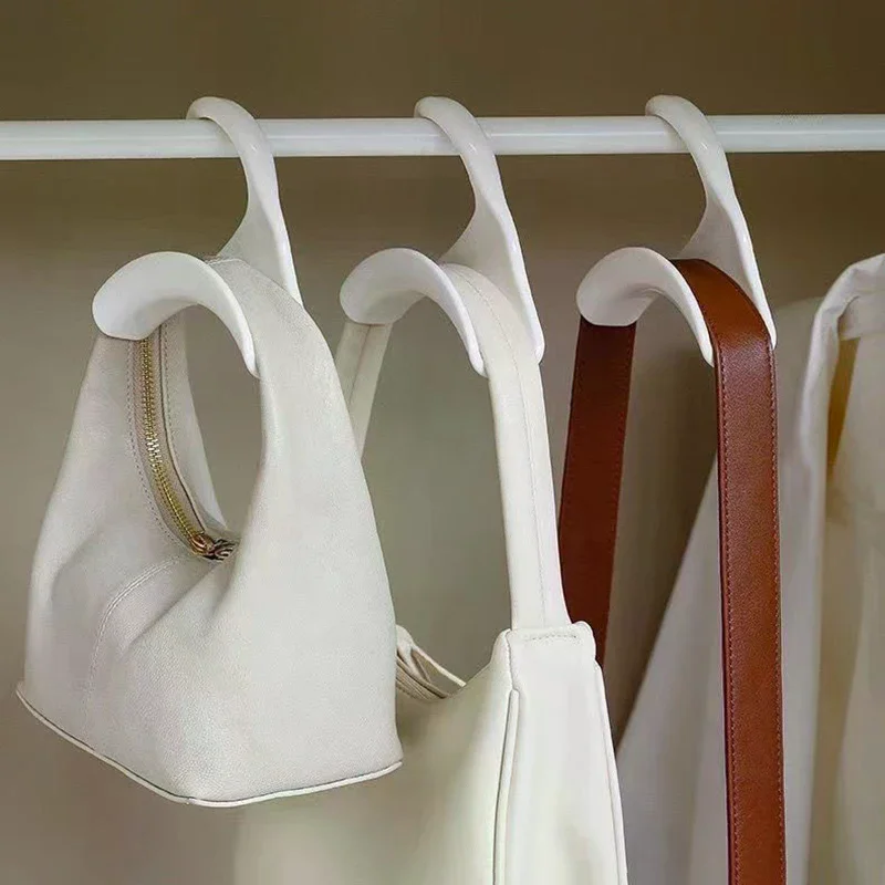 3/5pcs Widen Plastics Hanger Connection Hook Stackable Space Saving Storage Multifunctional Bag And Hat Hanging Rack