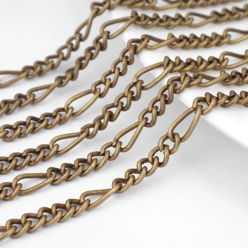 Antique Bronze Vintage Style Iron 3:1 Special Chain Figaro Chain Diy Jewelry Making Supplies Necklace Accessories for Women