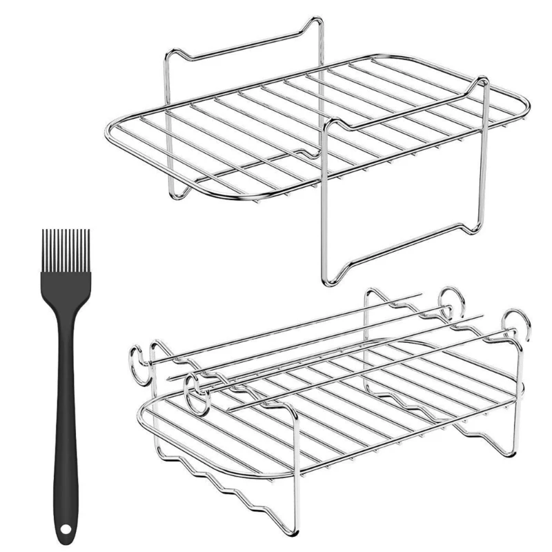 Multi-Layer Air Fryer Rack Rectangle Roasting Rack Suitable for Most Air Fryer Dropshipping