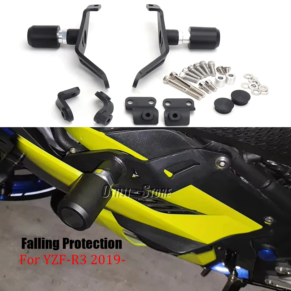 

For Yamaha YZF-R3 2019- YZF R3 Motorcycle Accessories Falling Protection Crash Kit Frame Slider Crash Protector