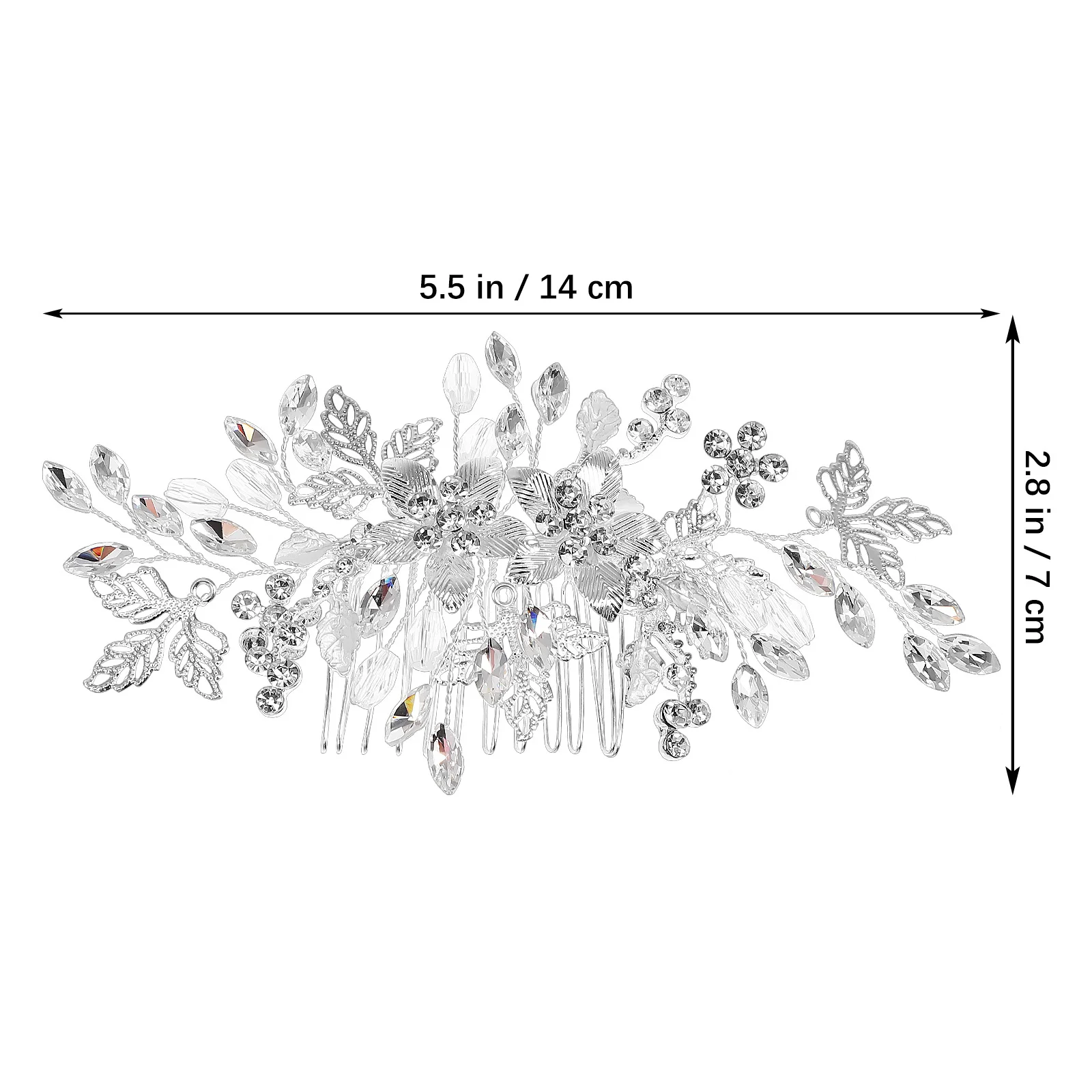 Rhinestone Side Comb Floral Hair Decor Wedding Bridal Headpiece Hair Styling Accessory Flower Side Comb Bride Headpieces