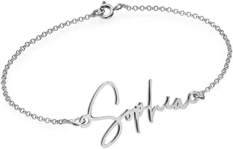 

Custom Name Anklets for Women in Sterling Silver or 14K Gold Personalized Ankle Bracelet Jewelry With Any Name or Word