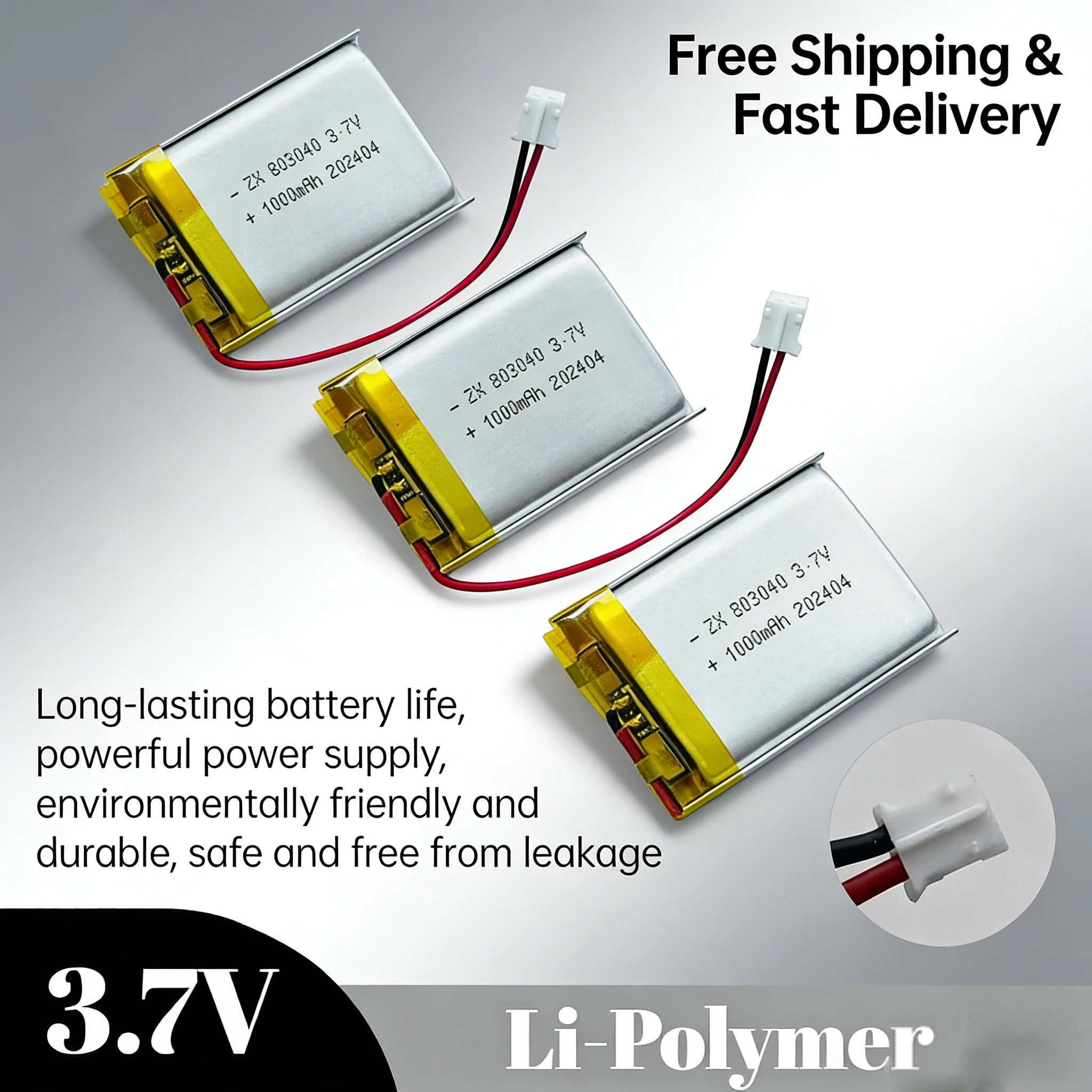 

803040 3.7V 1000mAh Lipo Battery for PS4 Game Controller DualShock 4 Wireless Gamepad Replacement Li-Polymer Rechargeable Cell