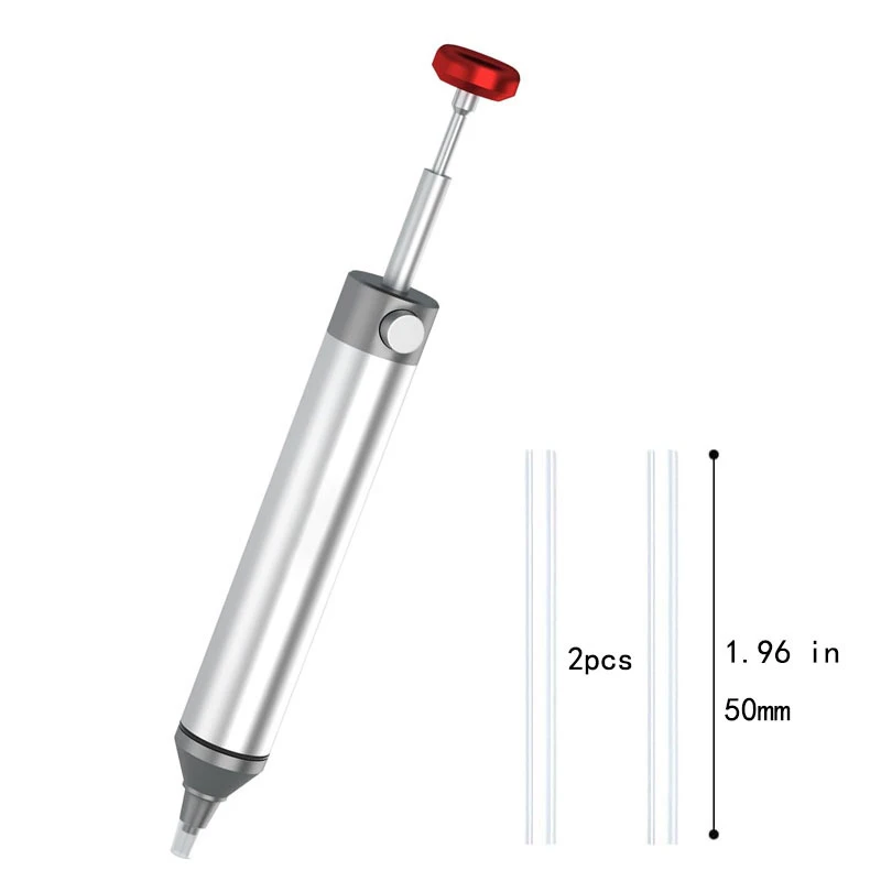 Succionador de soldadura sin obstrucciones, bomba desoldadora para eliminación de soldadura con boquilla de succión de silicona resistente al calor reemplazable