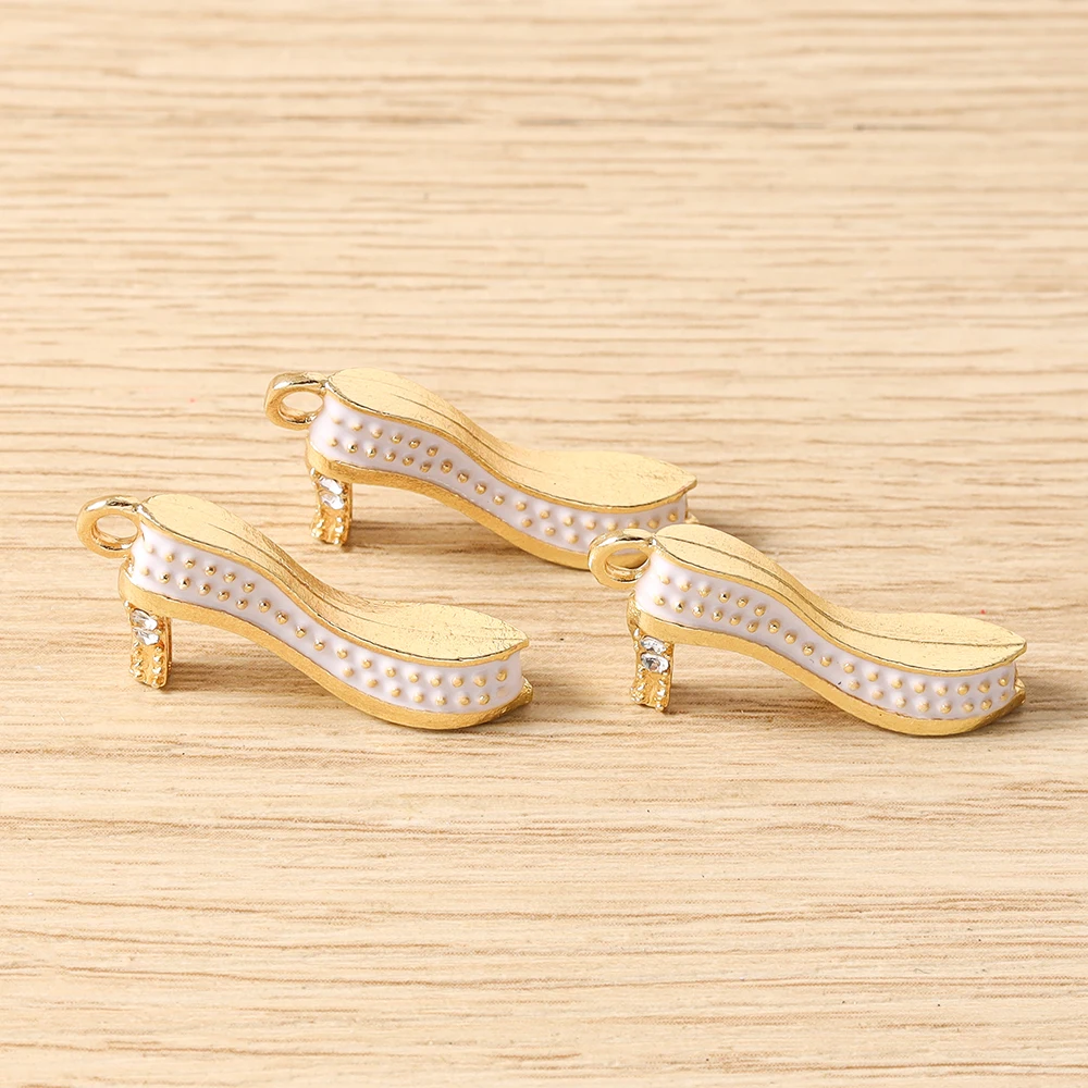 Tusember 10 Stück Niedliche Kristall-Lippen Handtaschen-Schuh-High-Heel-Anhänger für Halsketten Ohrringe Armbänder Bastelbedarf – Detail 26