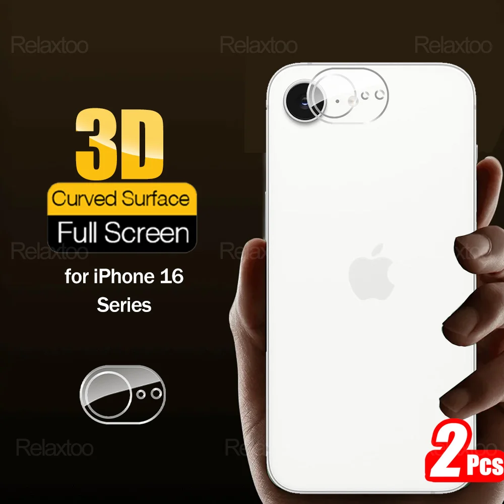 

2Pcs 3D Curved Camera Back Cover For iPhone 16e Camera Protector iPhone 16 Pro Max iPhone16 Plus 16Pro iPhone16e Lens Glass Case
