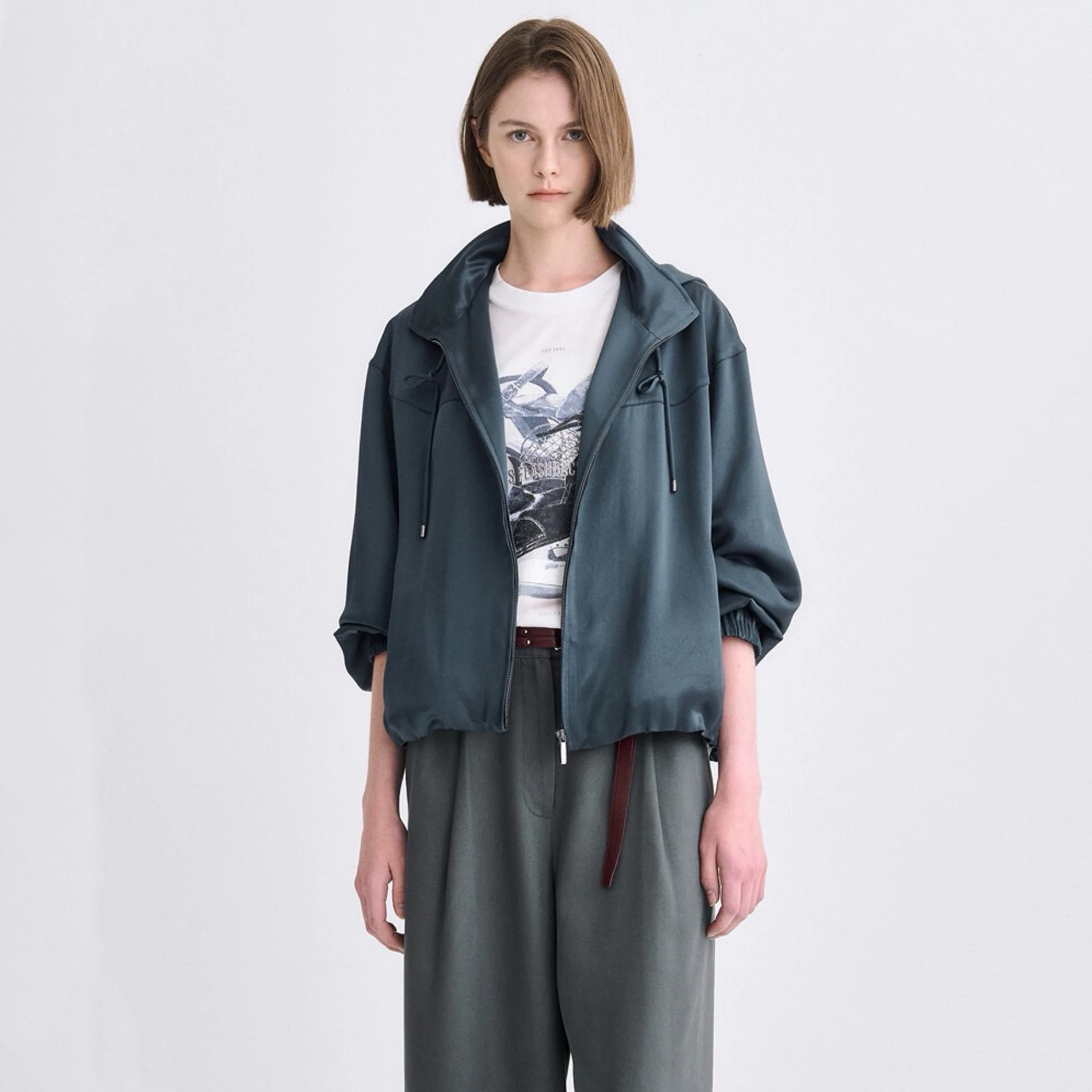 

Slimming Effect Casual Hooded E 25 Early Autumn Commute Versatile Waist-Cinching Jaet Outerwear Lemon Cheese Sle