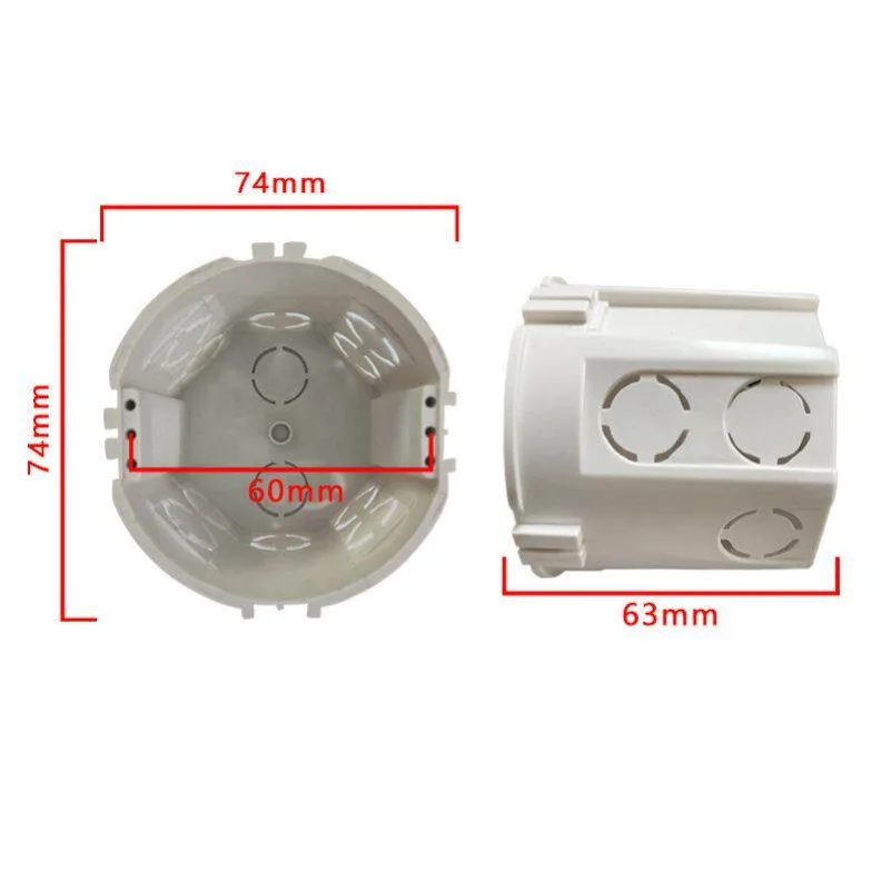 EU Russia Round Flush Mount Junction Box Fireproof Plastic 45mm 60mm Splicable Socket Back Box 5 Pieces Price