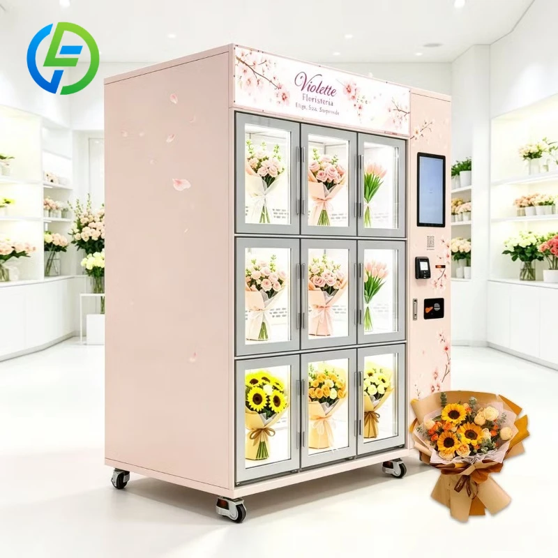 Multi Payment Reverse Combo Elevator Self Sale Flower Vending Machine, Automated Fresh Floral Bouquet Retail Station