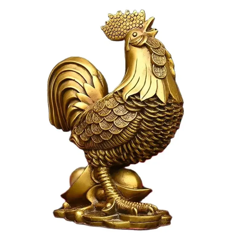 Brass Precision Ingot, Golden Rooster, Lucky Rooster, Big Rooster Home Decoration, Brass Metal Crafts Ornament