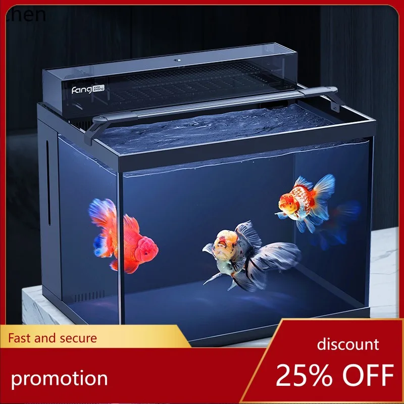HT back filter plus filter household living room ultra-white glass aquatic plant fish tank small home accessories