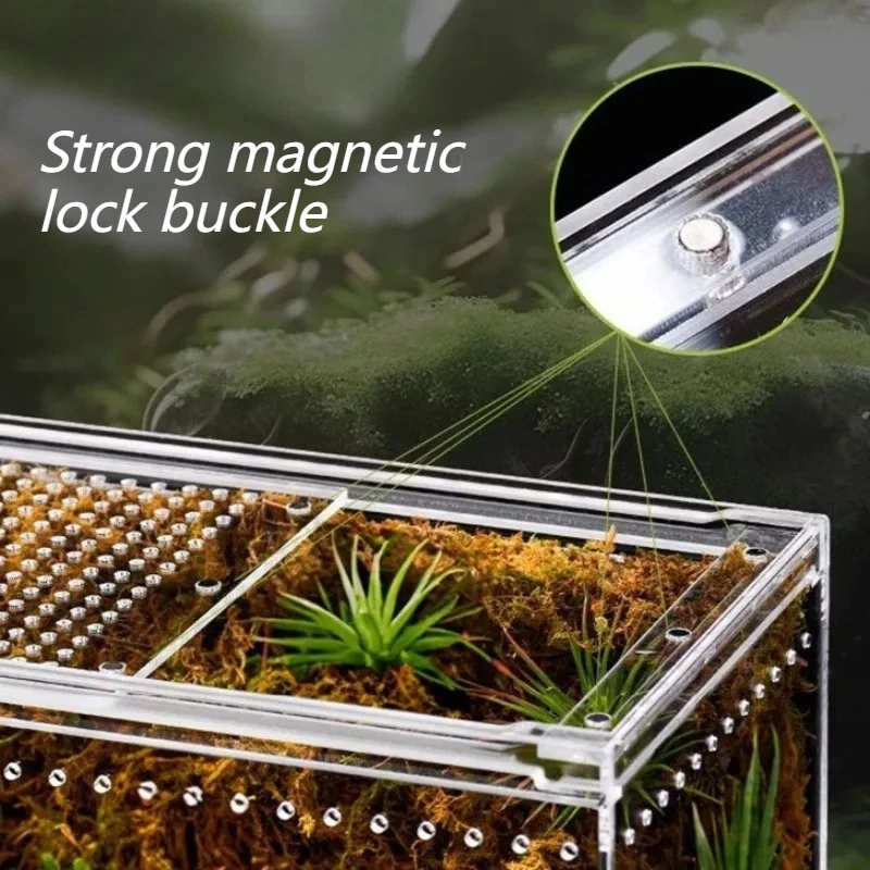 Reptiles Terrarium Lizard Gecko Snake Transparent Breeding Box Anti-escape Breathable Reptile Kennel Small Pet House Habitat view 4