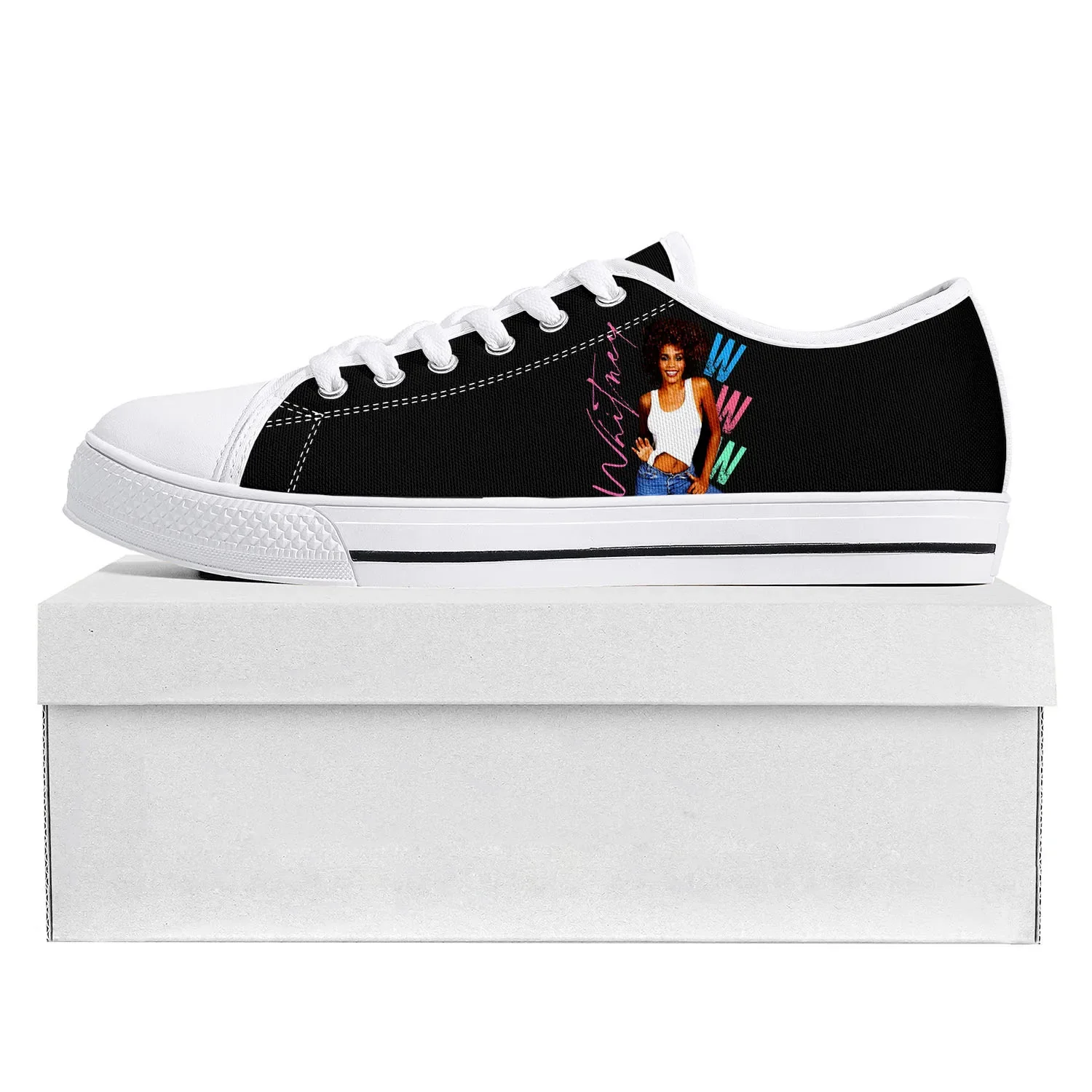 Whitney Houston Singer Low Top High Quality Sneakers Mens Womens Teenager Canvas Sneaker  Prode Casual Couple Shoes Custom Shoe