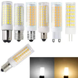 LED Light Bulbs Mini Dimmable G4 G9 BA15D E11 E12 E14 E17 9W 102 LEDs Corn Bulbs Replace 80W Halogen Lamps 220V 110V for Home