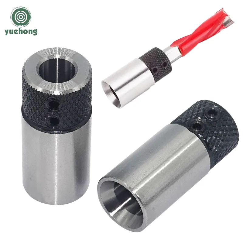 1PC Woodworking Drill Row Cross Sleeve Clamp Base for Wood Drill Bit on Drilling Rig Wood Collet Chuck 20x40L/20x45L