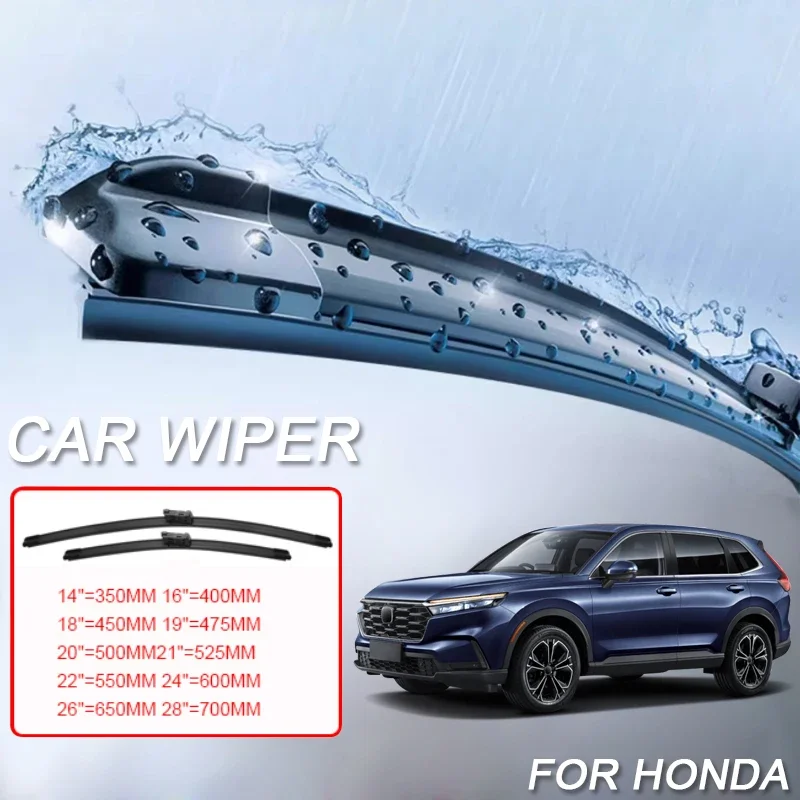 

2pcs For HONDA ACCORD CITY CIVIC CRV e:NY1 FIT JAZZ HRV VEZEL ZRV 2012-2026 Car Blade Windshield Wiper Rubber Cleanig Protect