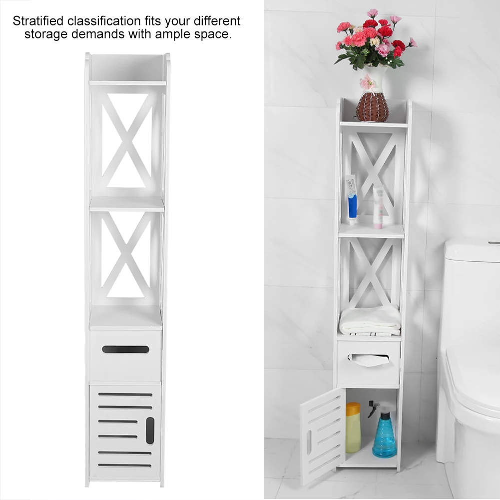 

Bathroom Cabinet White Wooden Bathroom Cabinet Shelf Cupboard Bathroom Storage Rack
