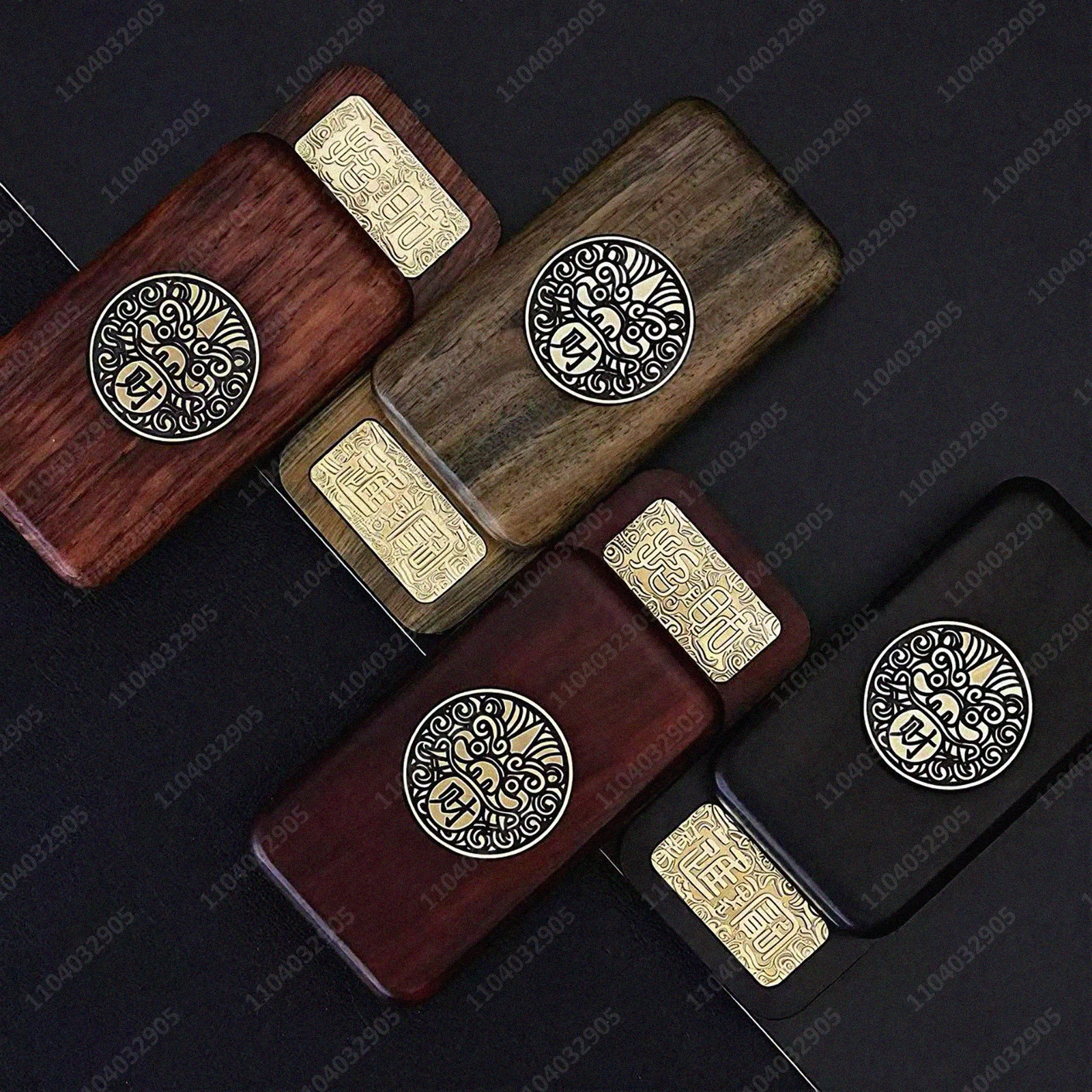 EDC Rosewood Sandalwood Infinite Fidget Slider Wood Card Push Fidget Spinner Stress Relief Anti Anxiety Toys for Adults Gifts