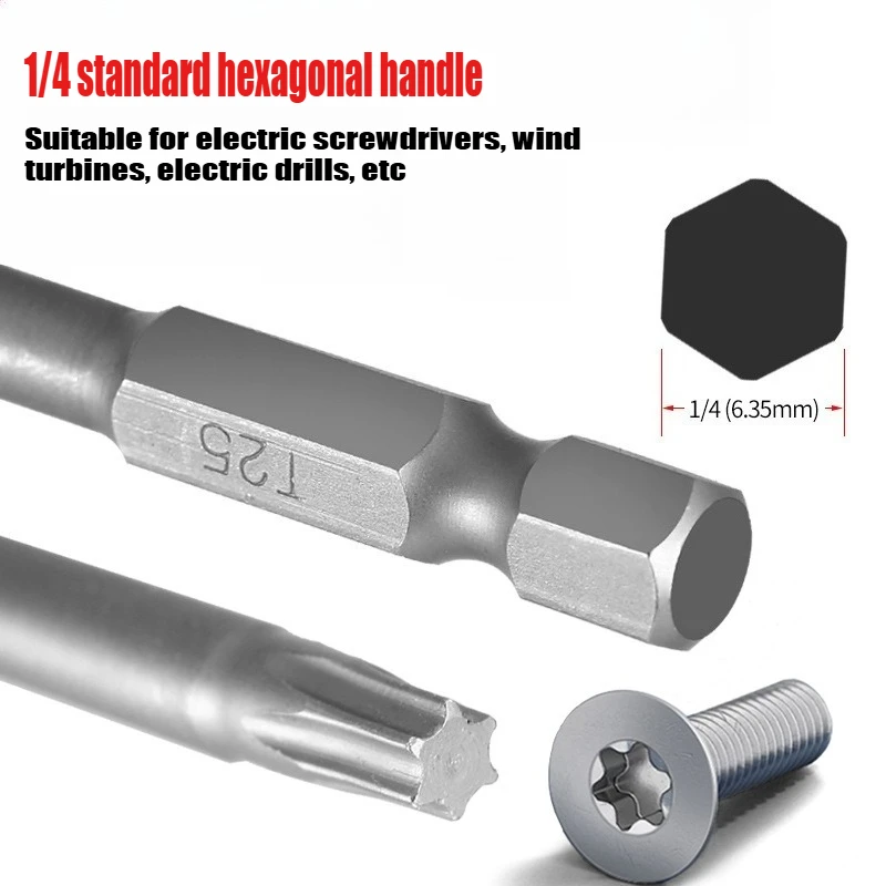 11/12 Pezzi 50/75mm S2 Manico Esagonale Magnetico Cacciavite Testa Hollow Plum Blossom Foro Trapano A Mano Strumento Accessori