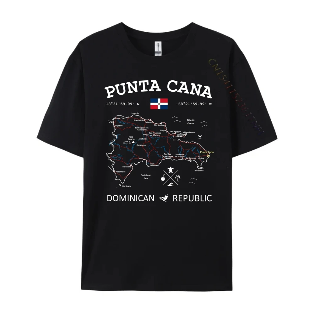 Punta Cana Dominican Republic Map Flag Travel Coordinates Mens Tshirts Luxury Designer Mens Tshirts Clothing T Shirts Print