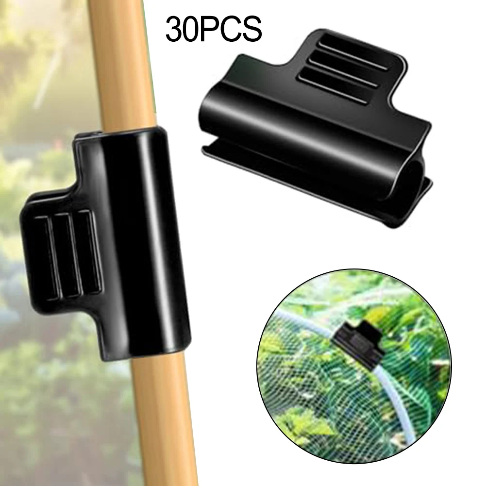 30pcs Greenhouse Pipe Clamps For Fix Greenhouse Accessories Garden Hoop Raised Bed Plant Clip Row Cover Support