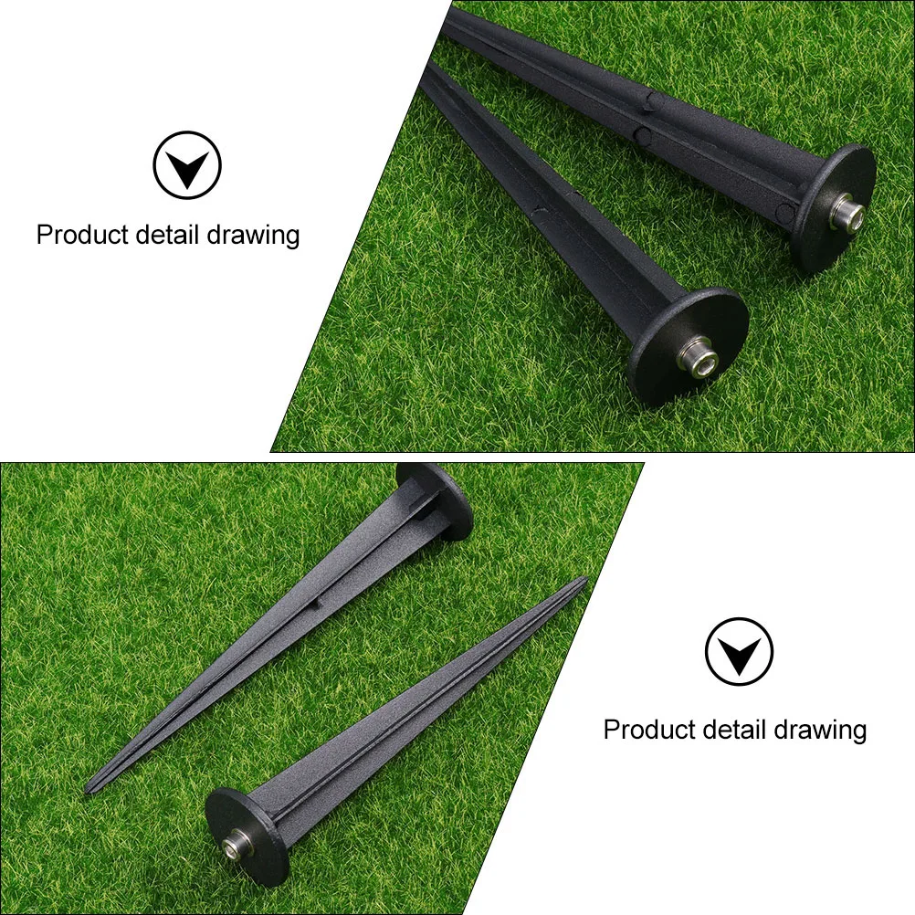 

Lawn Light Spikes Aluminum Ground Plug Durable Weather Resistant Black Die Cast Solar Lamp Socket Grass Garden Landscape